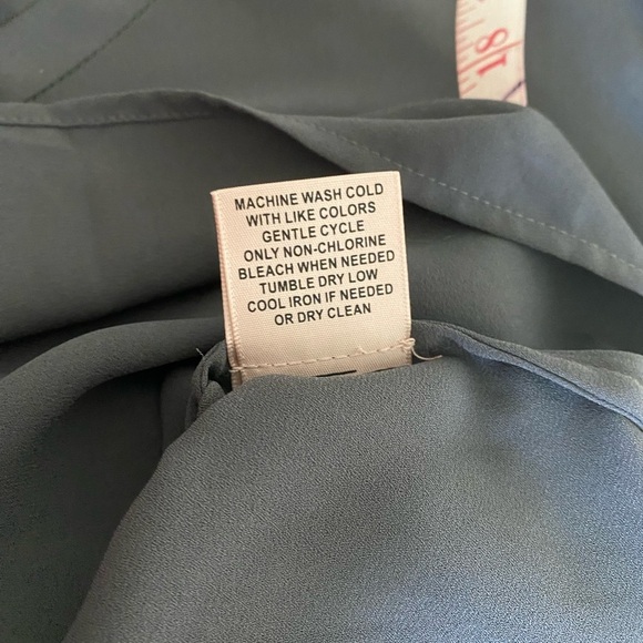 Philosophy Polyester Grey Shell Blouse Flutter Sleeves for the Office, Size XL - Picture 7 of 8